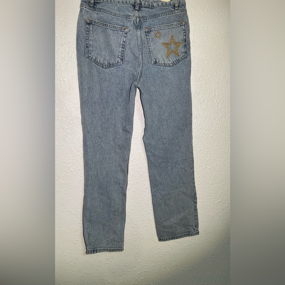 Reformation Cynthia women’s high rise embroidered star fly button jeans size 29 - Picture 3 of 12